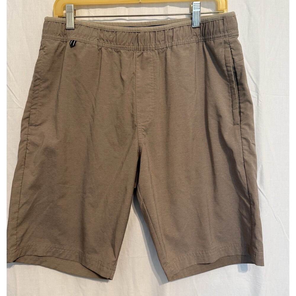 Voyager Men's Brown Solid Shorts Drawstring Pockets Nylon Blend Size M